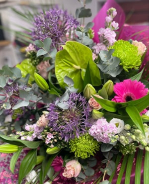 Vibrant floral arrangement with lilies, gerbera, and greenery - Marshalls Florist